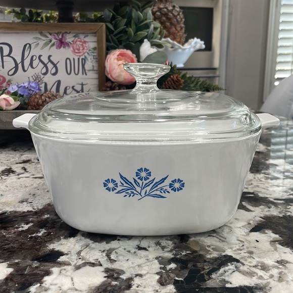 Corning Ware Electric Skillet #P-12-ES W/ Blue Cornflower Casserole Lid & Manual
